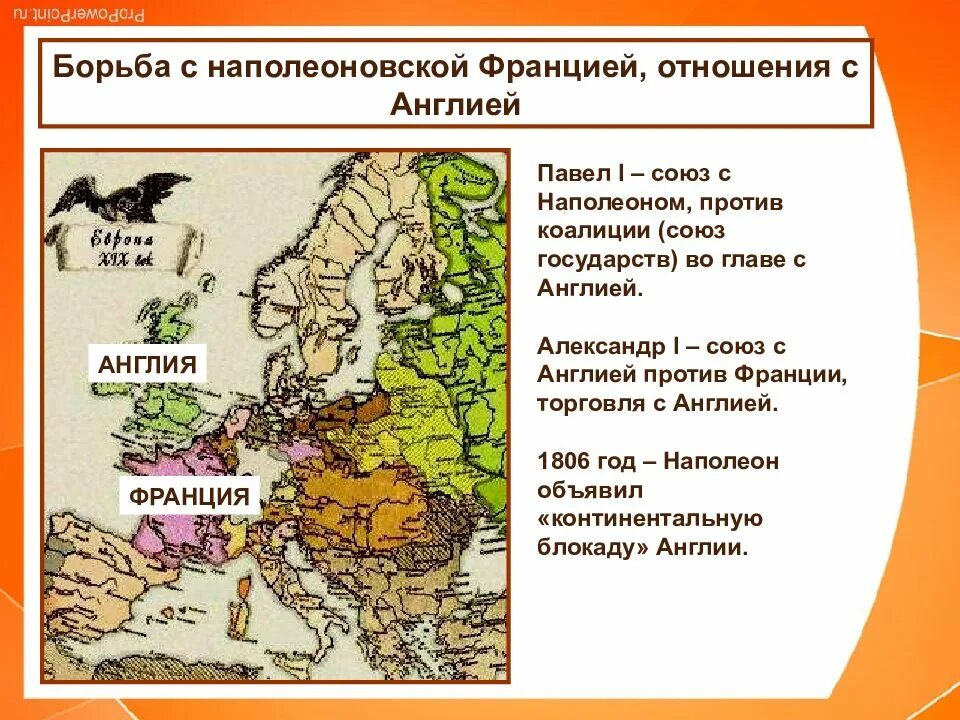 Союзы стран в истории. Союз с Францией при Павле 1.