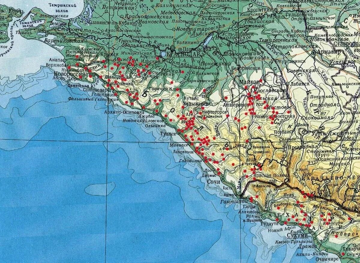 Черноморское побережье краснодарского санатории. Карта Черноморского побережья Краснодарского края и Абхазии. Карта Черноморского побережья Краснодарского края. Дольмены Черноморского побережья на карте. Карта дольменов Краснодарского края.