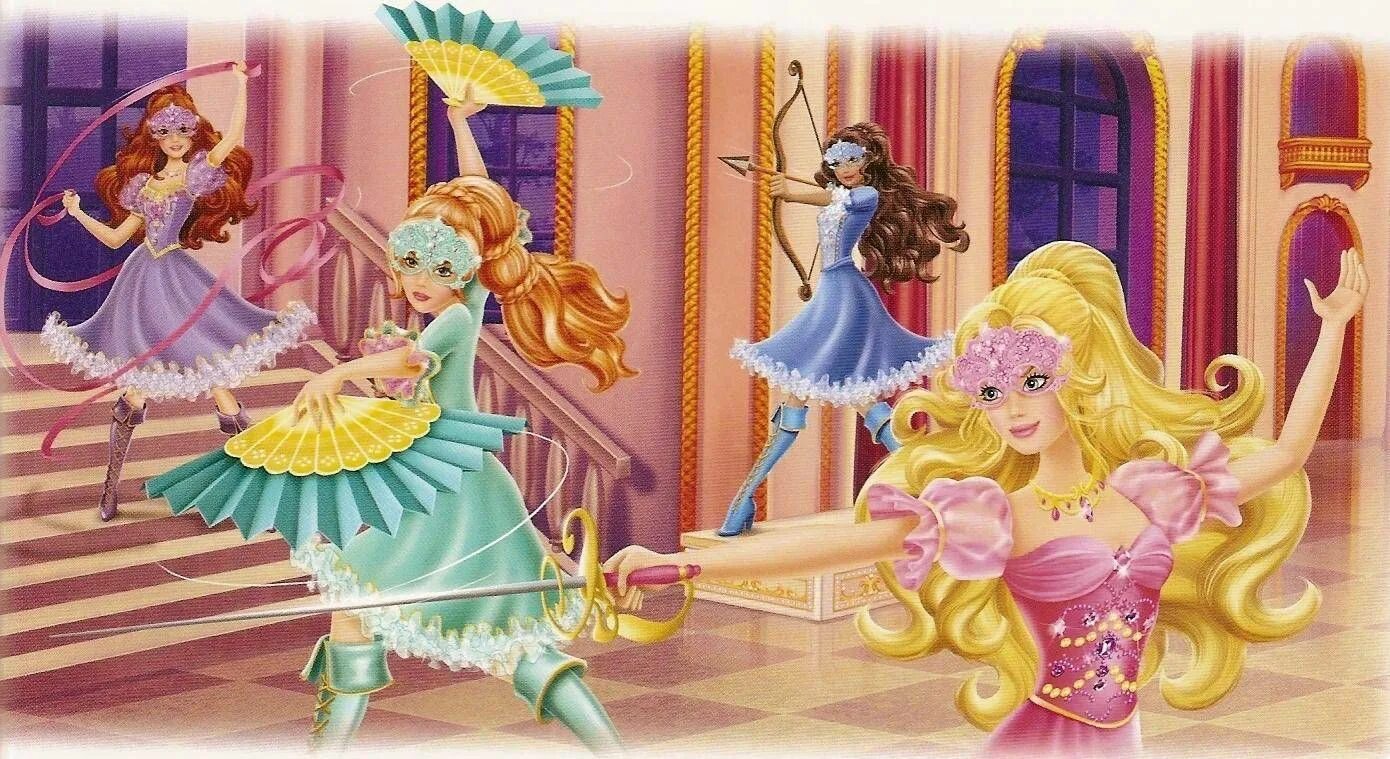 Мушкетеры принцесса. Барби и три мушкетера. Барби и три мушкетёра Арамина.