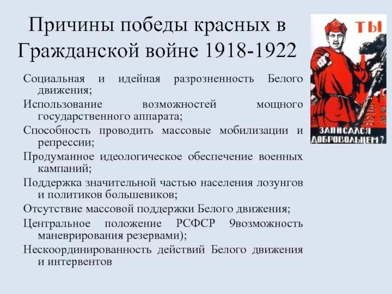 Когда была проведена наиболее массовая мобилизация женщин. Причины Победы России в гражданской войне 1918-1922. Причины Победы красных в гражданской войне 1918-1922. Причины Победы красной армии и основные итоги гражданской войны.