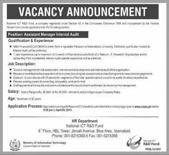 Job advert