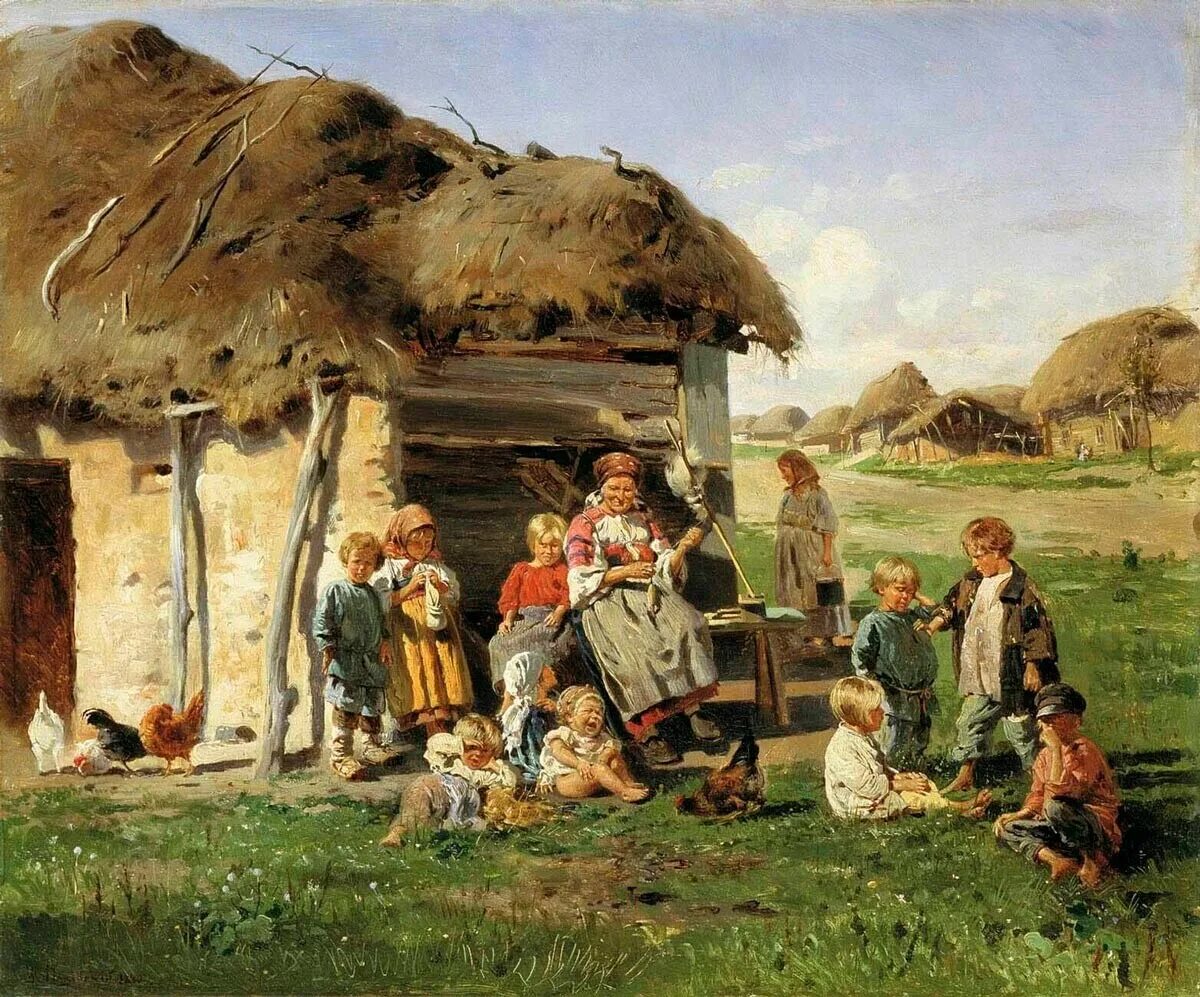 Быт народа. Владимир Маковский. Крестьянские дети. 1890.. Маковский Владимир Егорович (1846-1920). Маковский Владимир Егорович картины. Владимир Егорович Маковский крестьянка.