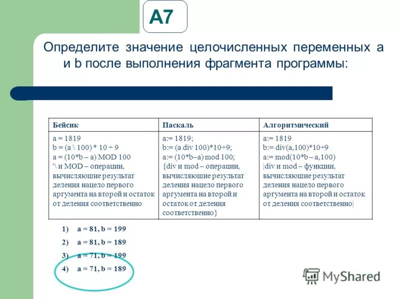 Определите значение переменной с после выполнения программы. Определите значение целочисленных переменных. целочисленные переменные обозначение. определите значение целочисленных переменных y после выполнения. определенные целочисленные значения..