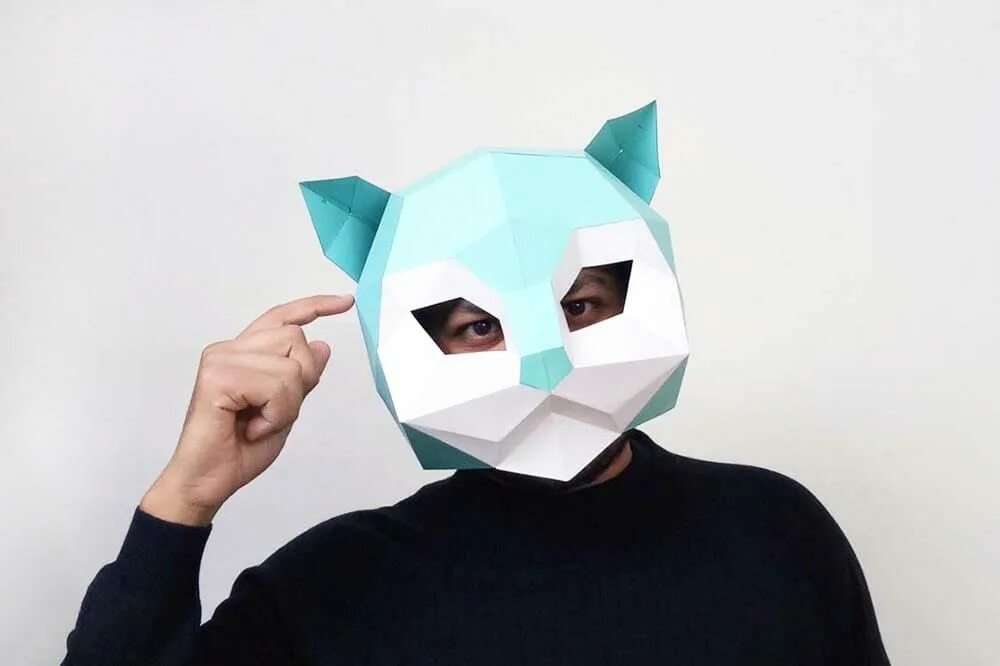 Маски полигональные 3d. Объемная маска. Маска из картона объемная. Оллггональнные ммскии. 3д маска из бумаги