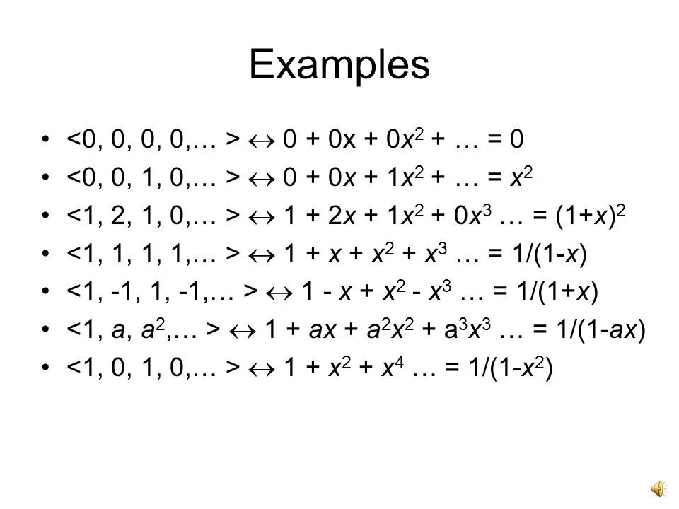 Generating functions. Ordinary generating function.