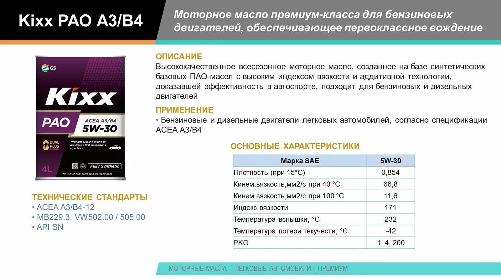 Допуски масла кикс. Kixx Pao a3/b4 5w-30. Кикс ПАО 5w30. Масло ПАО Кикс 5 30. Kixx 5w30 a5/b5.