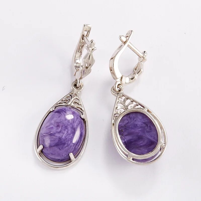 Серебряные серьги с чароитом. Чароит серьги. Серьги из чароита. Серьги с чароитом в серебре. Серьги с уральскими самоцветами.