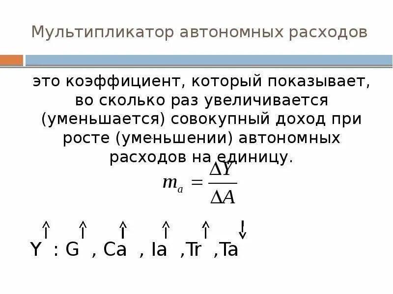 Изменение автономных расходов. Мультипликатор автономных расходов. Мультипликатор автономных расходов формула. Величина мультипликатора автономных расходов. Величина мультипликатора автономных расходов формула.