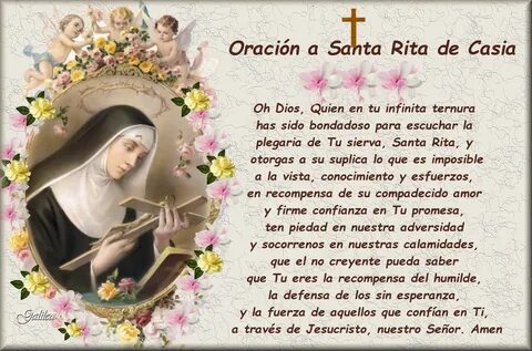 Imágenes religiosas de Galilea: Oración a Santa Rita.