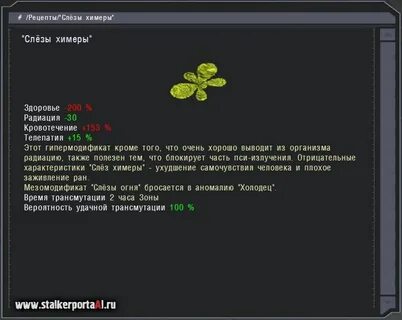 Рецепты артефактов