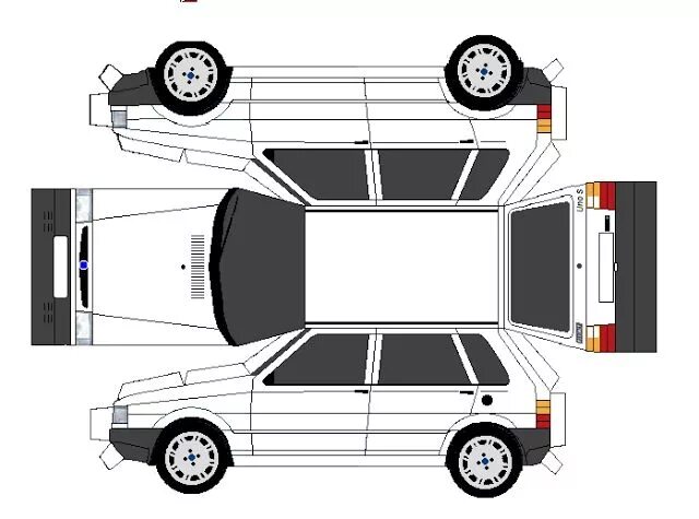 Схема из бумаги для машины 3д Afficher l'image d'origine Paper model car, Paper models, Paper car