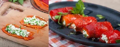 Перцы с брынзой запеченные