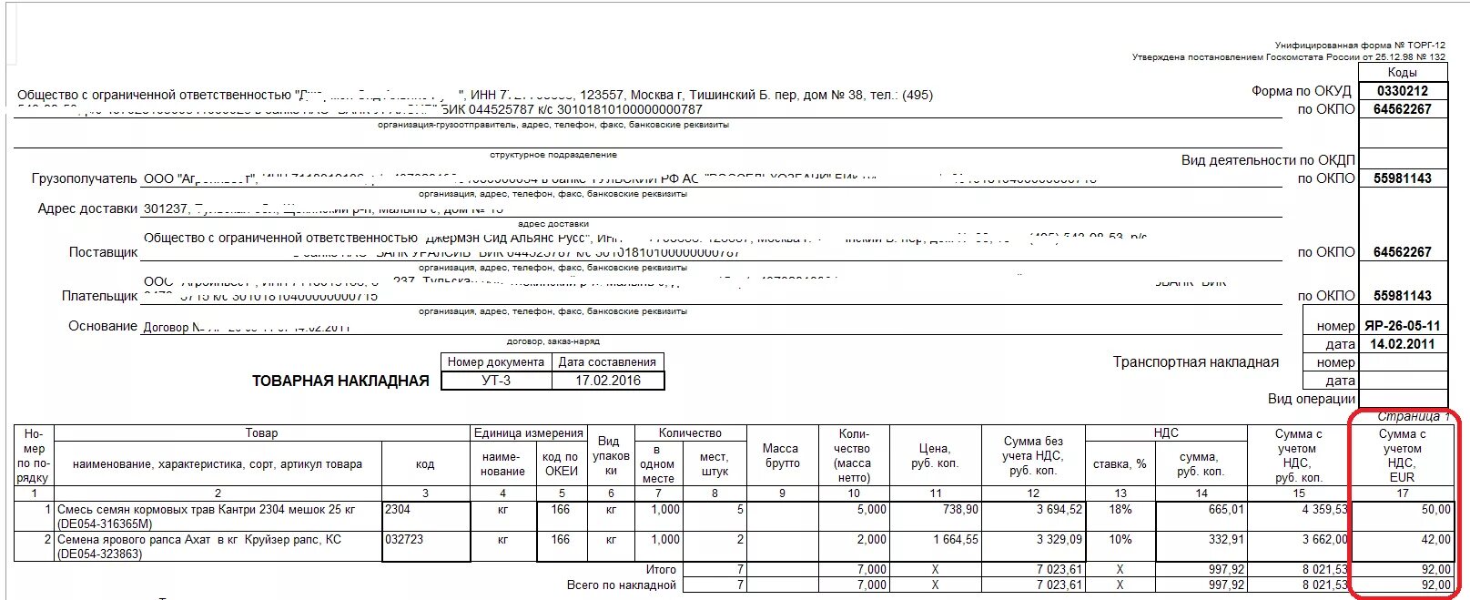 Накладная с ндс. Товарная накладная (торг-12, код формы по ОКУД 0330212). Образец заполнения товарных накладных торг-12. Форма накладной торг 12 для ИП без НДС. Оформление накладной торг 12 пример заполнения.