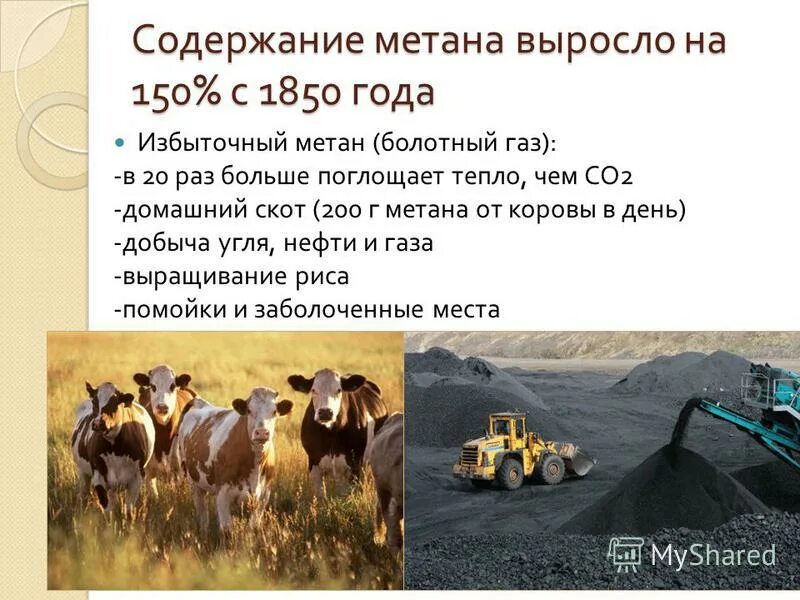 Основными источниками метана являются