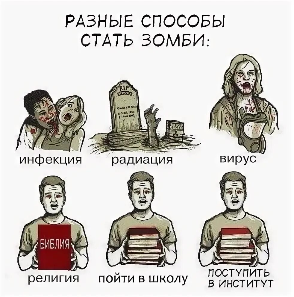 Я лежу как зомби ничего не хочу. Разные способы стать зомби.