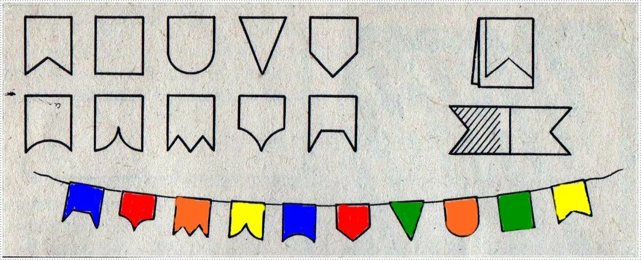 Украсим полоску флажками. Треугольные флажки на веревке. Полосатые флажки. Флажки для праздника. Флажки для украшения праздника.