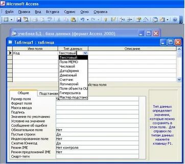 Ms access данные
