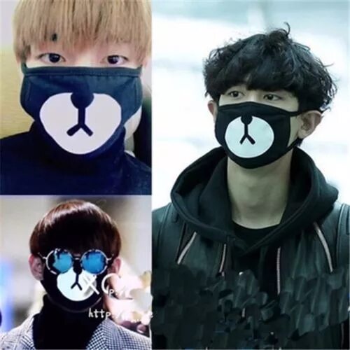 Маски бтс. БТС В масках. BTS Mask маска БТС. Маска для лица БТС корейская. Корейская маска медведя.