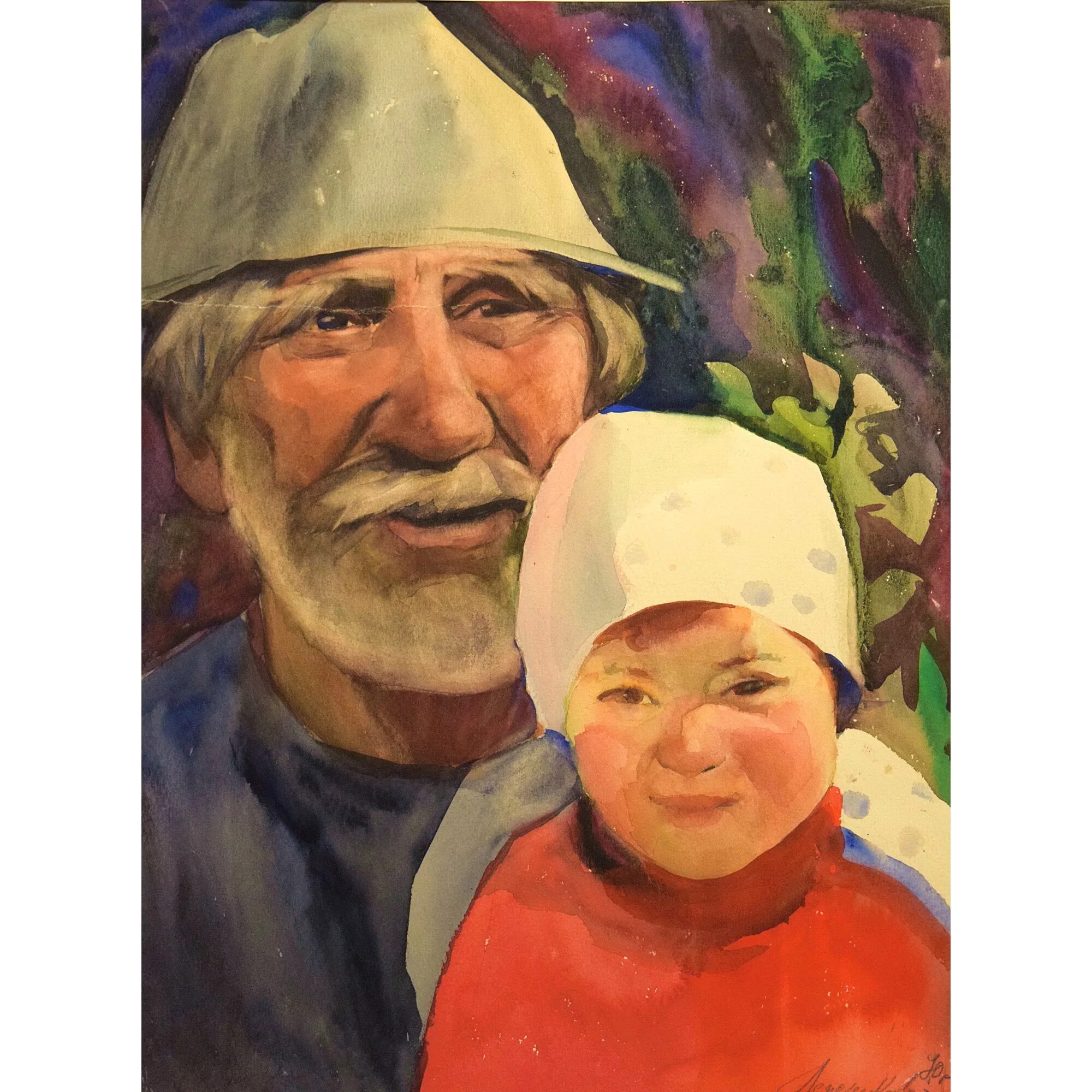 Дедуля и внучка. Портрет дедушки. Дедушка живопись. Дедушка и внучка.