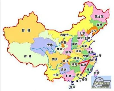 中 国 省 份 划 分 地 图 线 性 