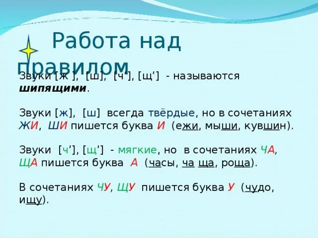 Слова после шипящих ж. Сочетания с шипящими согласными. Буква с это шипящий звук. Шипящие согласные звуки. Сочетания жи ши. Шипящие звуки буквы.