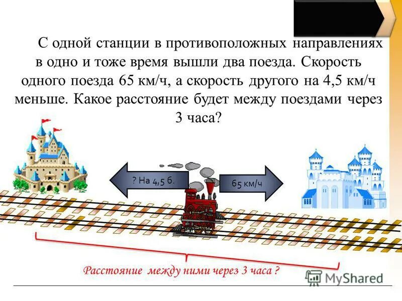 С одной станции в противоположных направлениях вышли два поезда. Скорость первого поезда. 2 Станции в противоположных сторонах. Задача про поезда в одном направлении. Движение поезда 65