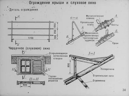 Окно на крыше чертеж