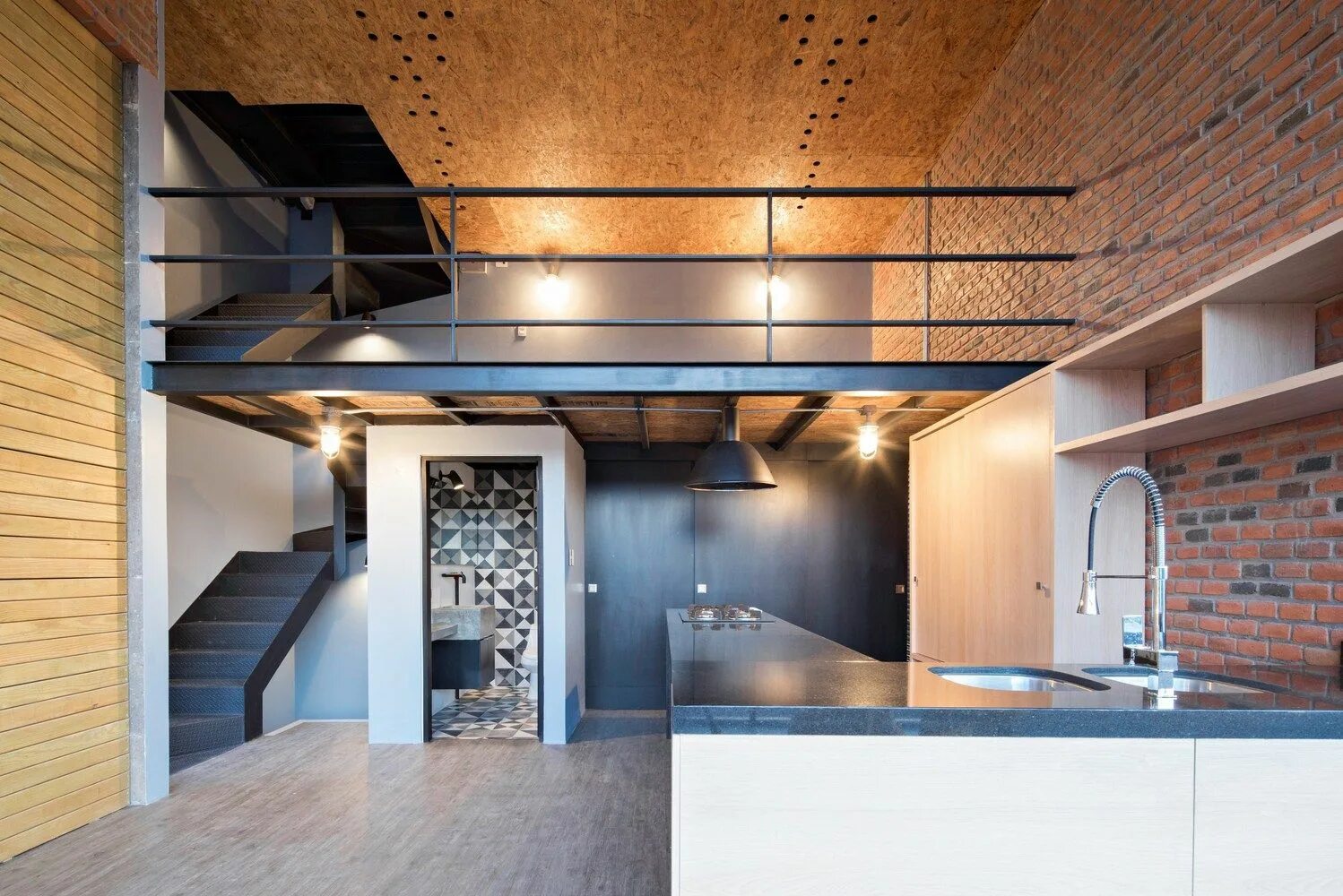 Gallery of Sol 25 / Proyecto Cafeína - 22 Brick architecture, Black walls, Small
