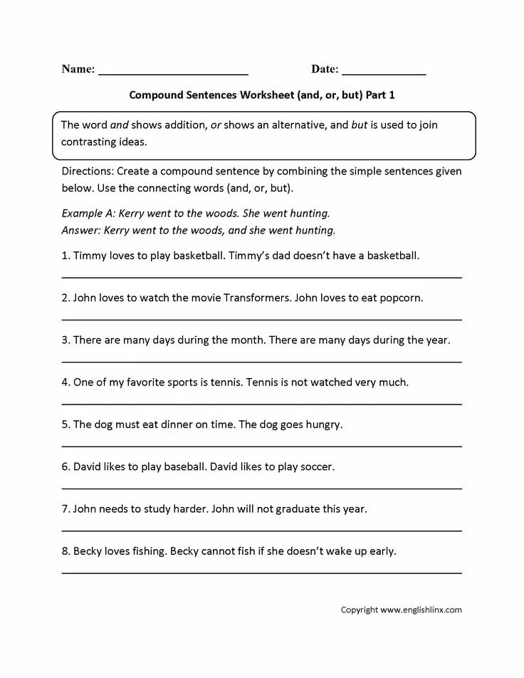 Compound sentences Worksheets. Complex sentences Worksheets. Simple and Compound sentences. Compound sentences in English. Write the sentences with contractions