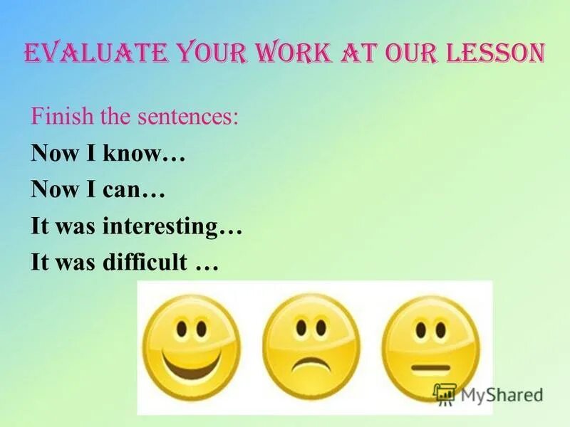 Finish lessons