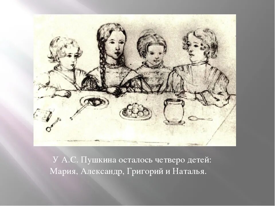 Нас осталось четверо. Дети Пушкина. А. С. Пушкин детям. Пушкин четверо детей.