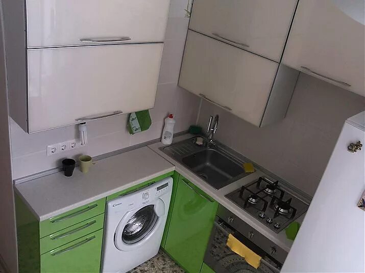Недорогой ремонт на кухне 9 кв м со стиральной машиной и газовой плитой Дизайн к