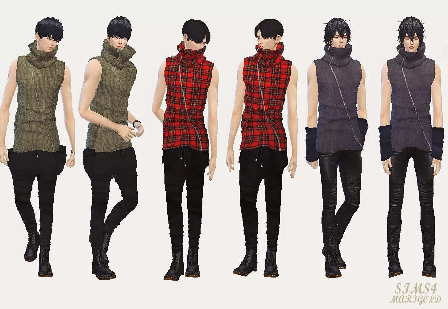 Human warm. SIMS 4 Sleeveless Turtleneck. SIMS 4 male Sleeveless Top.