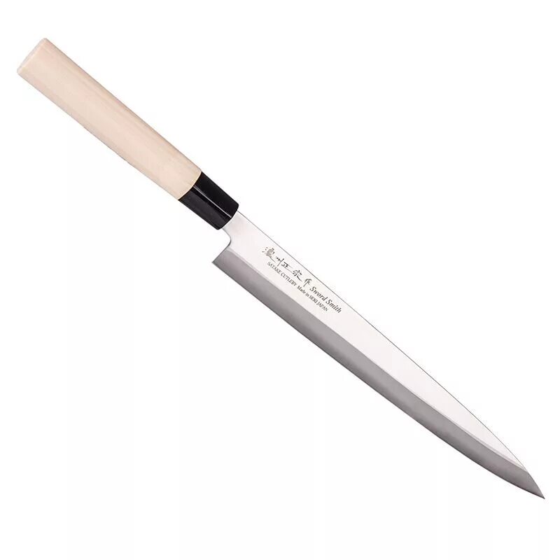 Японский нож Янаги для сашими Satake line 804-127r 24см. Satake ножи. Японский нож Янагиба. Нож Янаги для сашими 27 см.