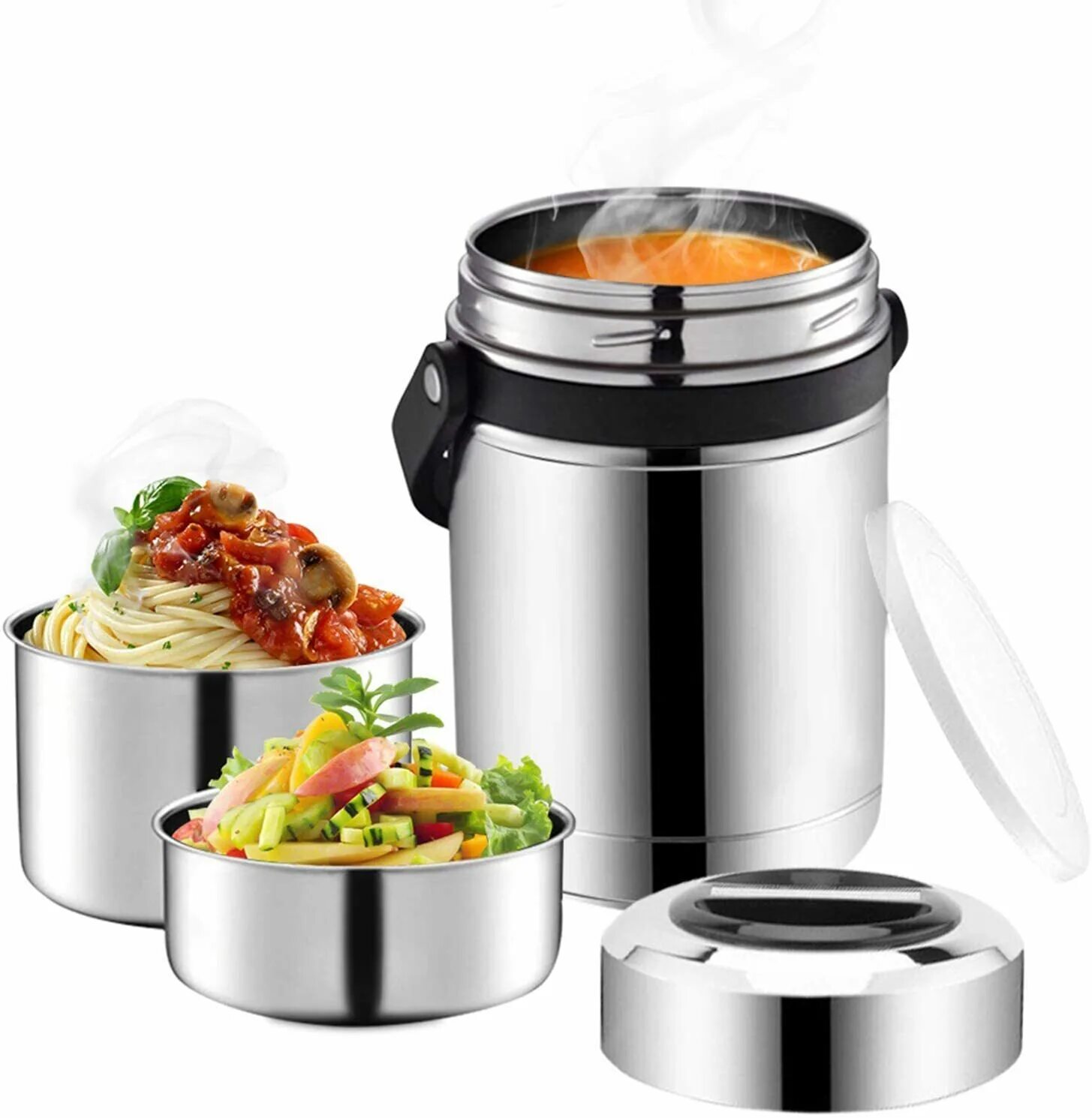 Ланч бокс Stainless Steel Vacuum food Flask. Ланч бокс Thermos. Термос ланч-бокс food Jar 2,4 л 68921. Ланч бок металлический Stainless Steel Vacuum food Flask. Термос для ланча