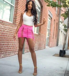 Skirt | Midang PLT hot pink suede lace up mini skirt Pink suede skirt Brigh...
