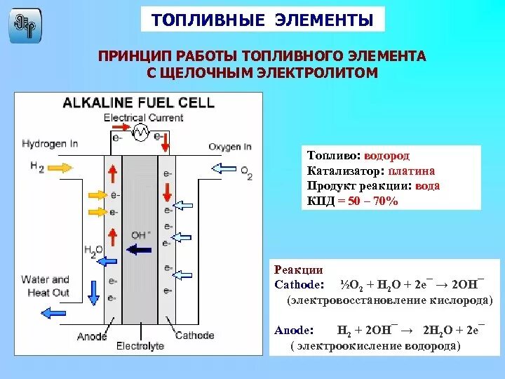 Водородные энергетические элементы. Топливные элементы - ячейка (fuel Cell). Топливный элемент с полимерным электролитом. Принцип действия водородного топливного элемента. Кислородоводородные топливные элементы.