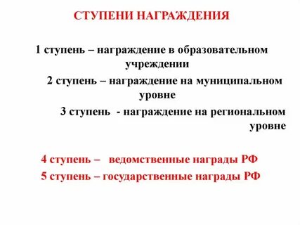 Порядок награждения