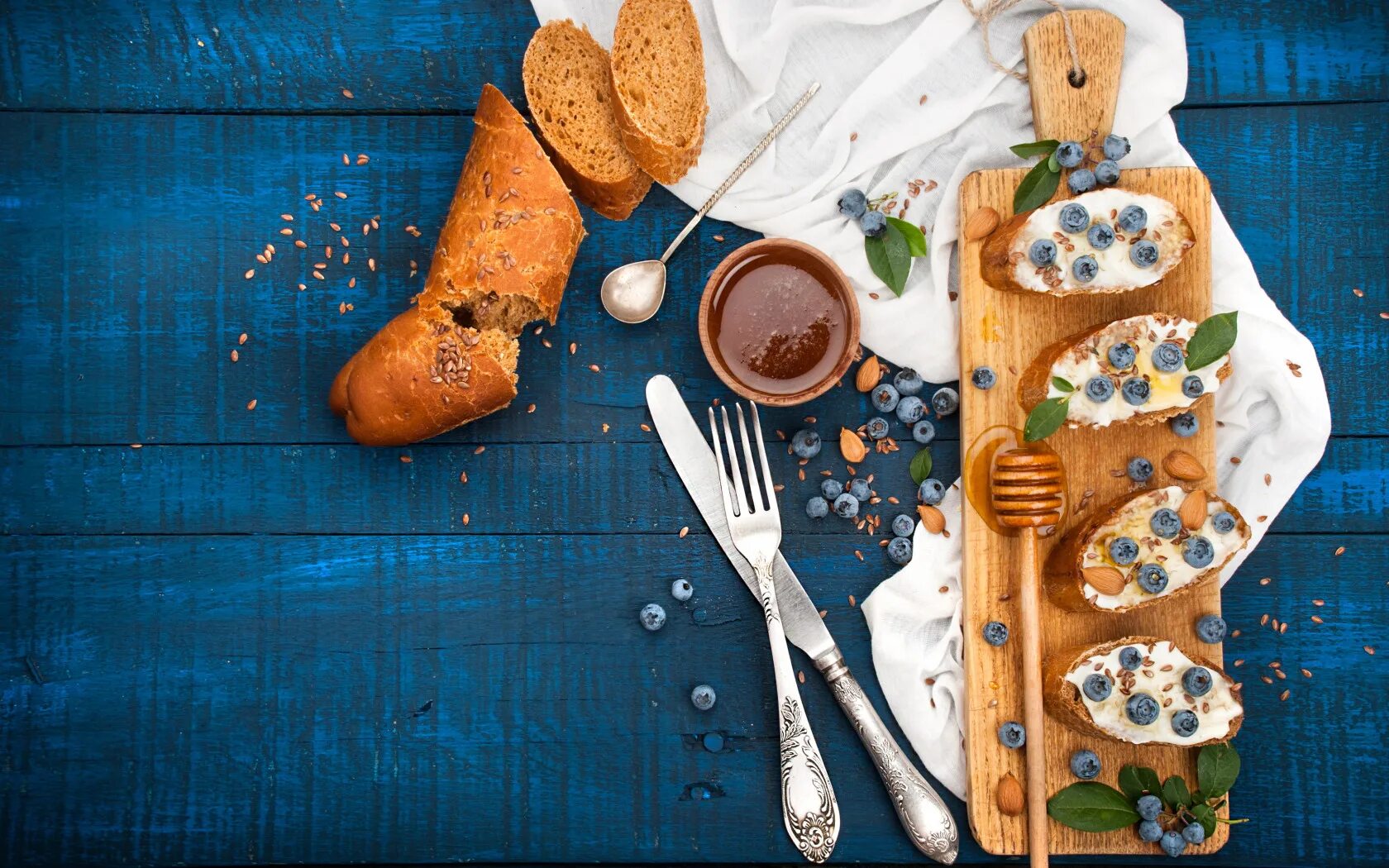 There bread on the table
