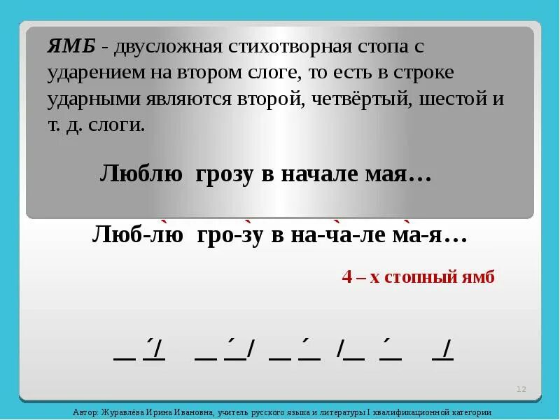 Стихотворные Размеры. Люблю грозу в начале мая стихотворный размер. Стихосложение Ямб. Размер стихотворения Ямб.