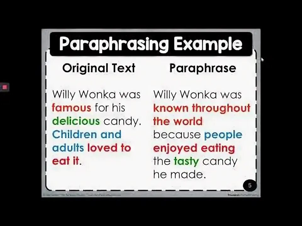 Paraphrase the given