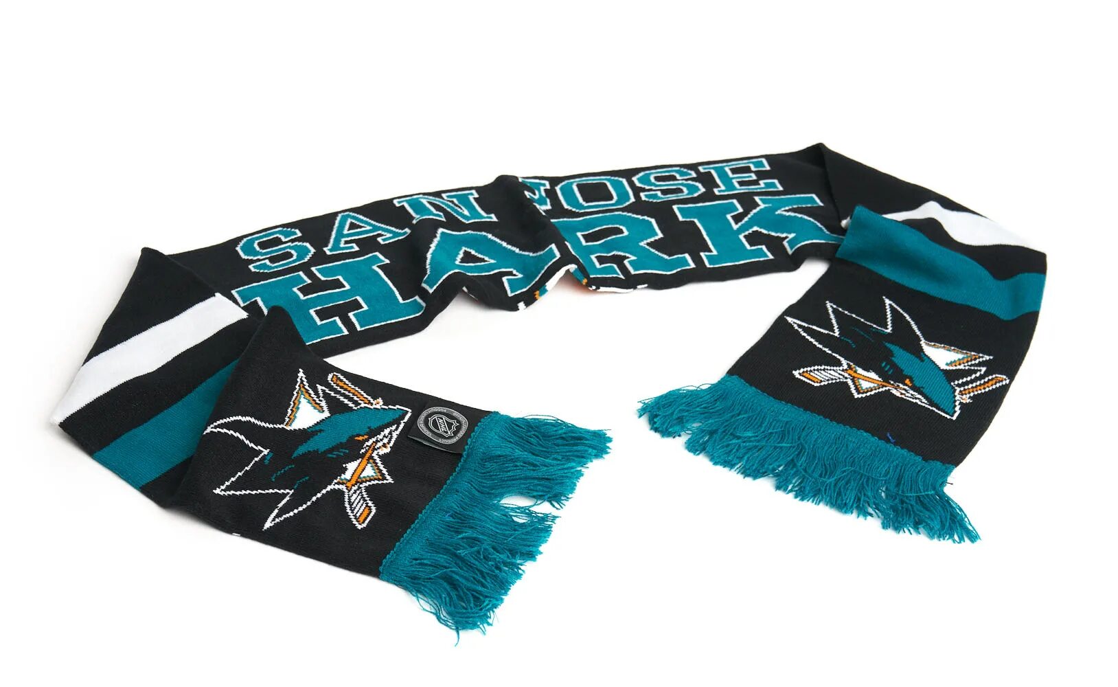 Шарф Сан Хосе Шаркс. San Jose Sharks шарф. Хоккейные шарфы. Шарф хоккейной команды.