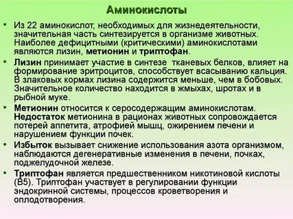 Лизин свойства и роль в организме