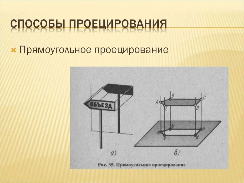 Проецирование. Способы проецирования. прямоугольное проецирование. метод параллельного проецирования. метод прямоугольного проецирования.