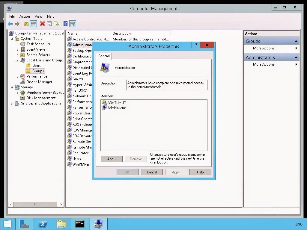 Локальные группы Windows Server. Windows Server управление компьютером. Администрирование локальных политик Windows Server. Windows Server 2012 r2 Performance\. Группа локальных администраторов