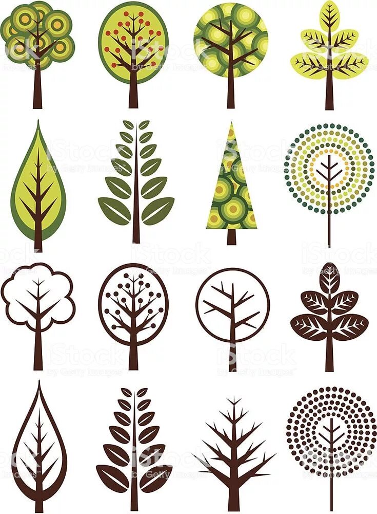 Стилизированные деревья. Стилизованные деревья. Стилизованные изображения деревьев. Стилизованные деревья. Стилизованное дерево.