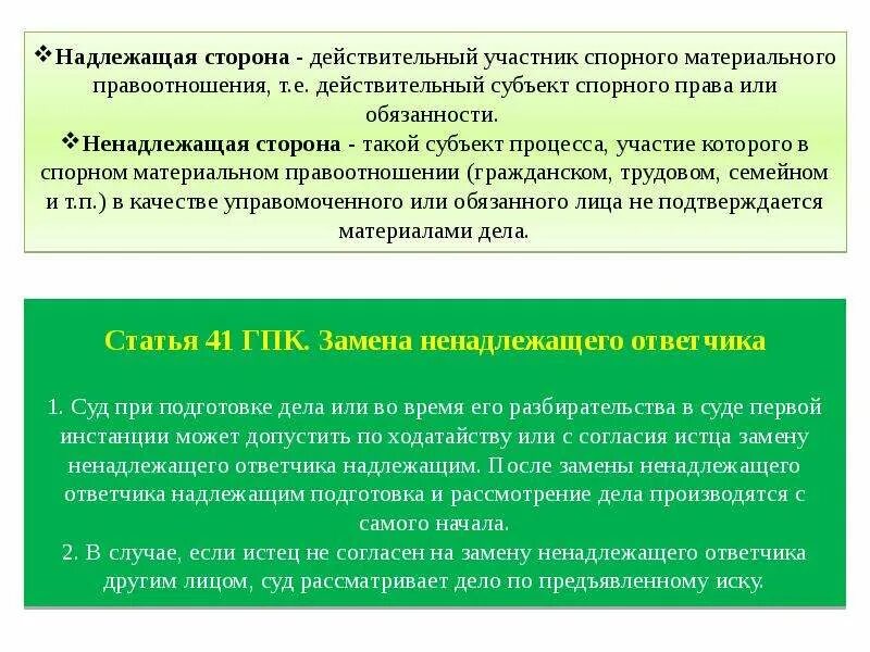 Надлежащее уведомление судом. Условия, порядок и последствия замены ненадлежащего ответчика.. Понятие ненадлежащей стороны в гражданском процессе. Ненадлежащая сторона в гражданском процессе. Надлежащий и ненадлежащий ответчик в гражданском процессе.