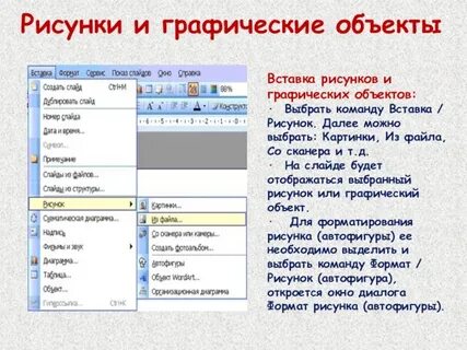 Вставка графических объектов