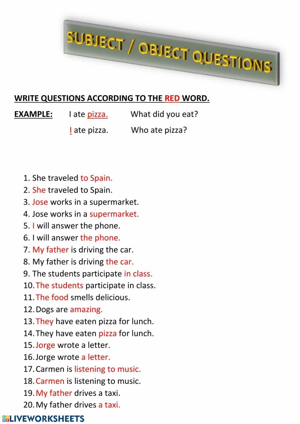 Object вопросы. Subject questions в английском языке. subject and object questions. subject questions worksheets. questions to the subject exercises.