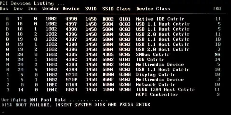 Device class. Disk failure Insert System Disk and Press enter. При загрузке devices listing. Insert System Disk and Press enter. Disk Boot failure Insert System Disk and Press.